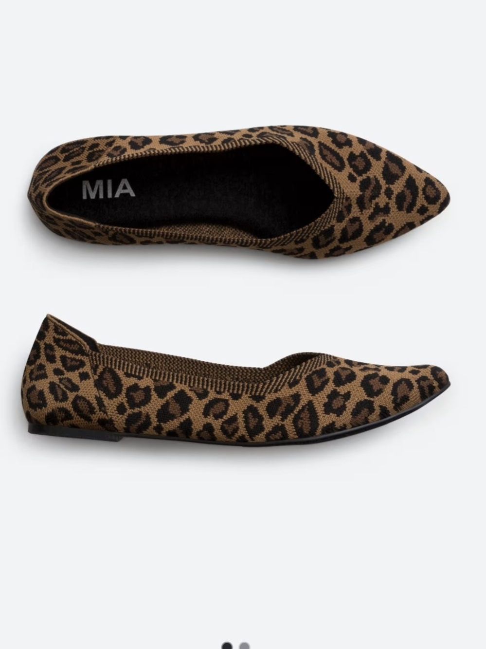 MIA Leopard-Print Pointed Toe Flat - Brown/Black Worn 1x.